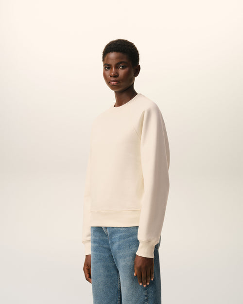 White Cotton Embossed Ami De Coeur Sweatshirt - Woman - 12 - AMI Paris - Ami Paris