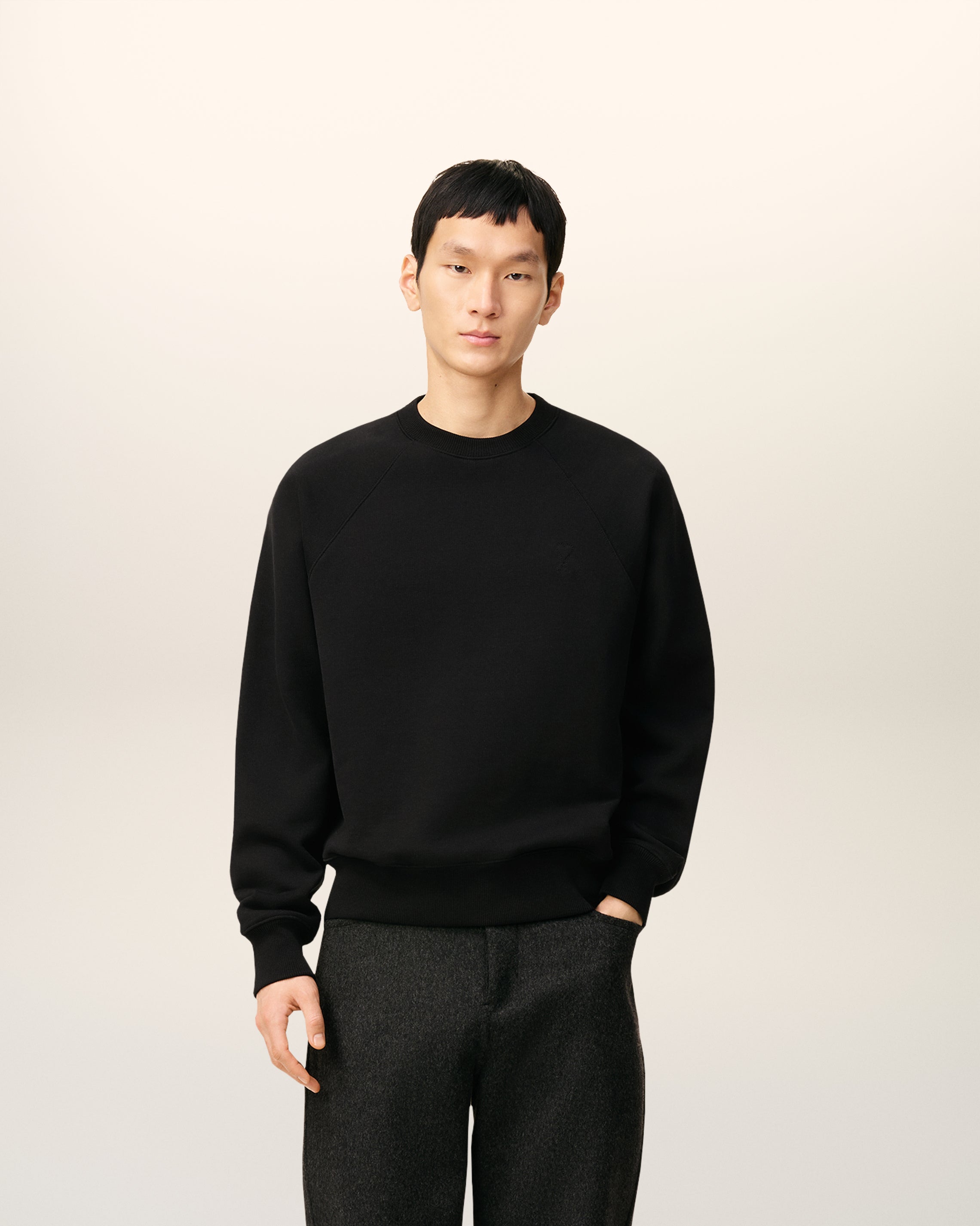 AMI Paris AMI DE COEUR スウェット ブラック ブラック コットン Ami De Coeur スウェットシャツ ブラック