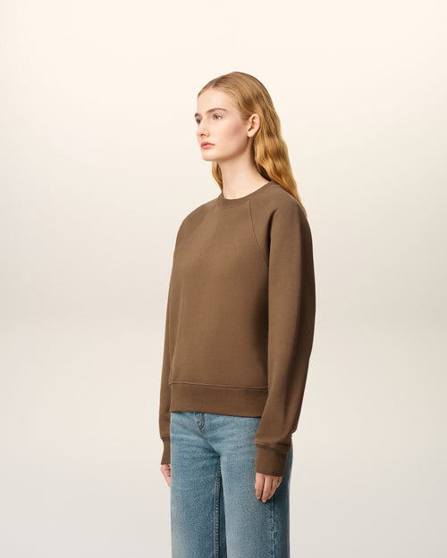 Sweatshirt Marron Ami De Coeur En Coton - 12 - Ami Paris