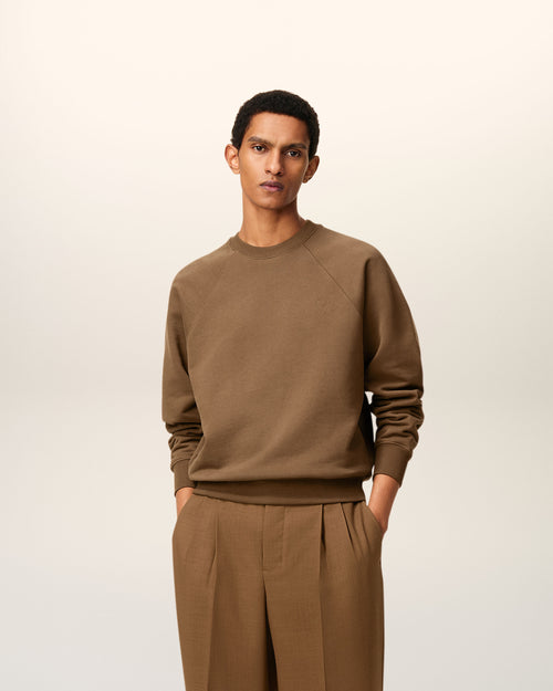 Brown Cotton Ami De Coeur Sweatshirt - 2 - Ami Paris