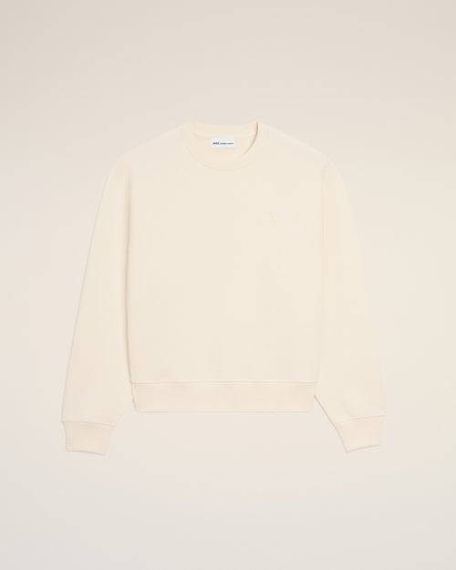                                 White Cotton Embossed Ami De Coeur Sweatshirt - 3                             - Ami Paris