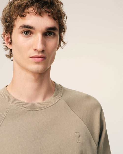 Beige Cotton Embossed Ami De Coeur Sweatshirt - Man - 4 - AMI Paris - Ami Paris
