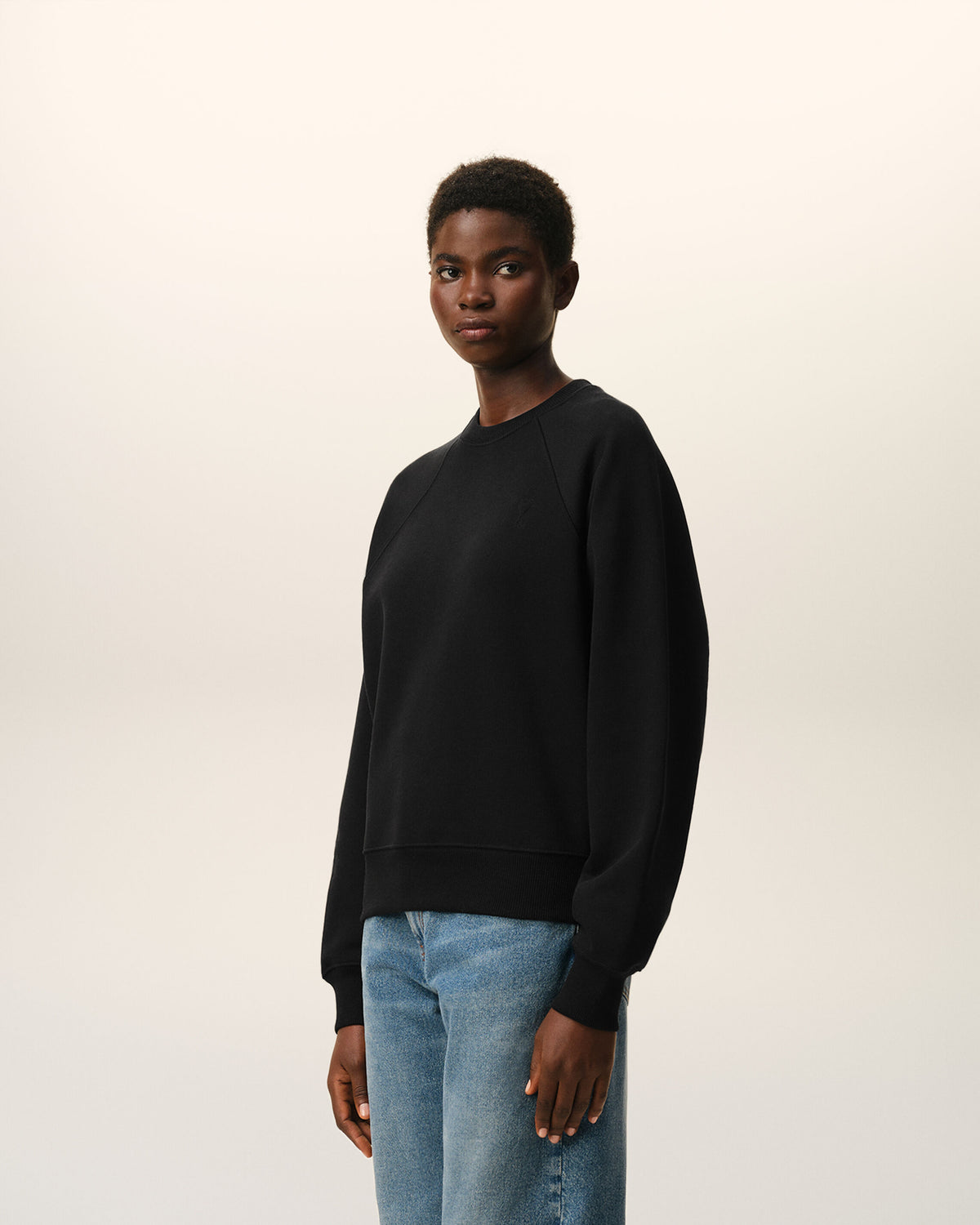 Sudadera Ami de Cœur de algodón negra con relieve - 12