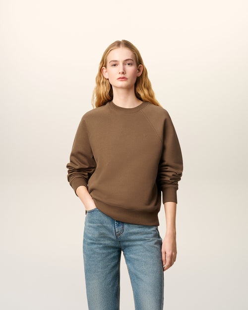                             Brown Cotton Ami De Coeur Sweatshirt - 3                         - Ami Paris