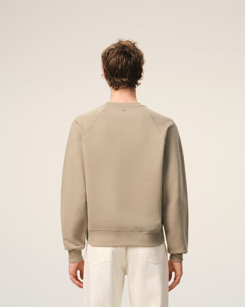 Beige Cotton Embossed Ami De Coeur Sweatshirt - Man - 5 - AMI Paris - Ami Paris