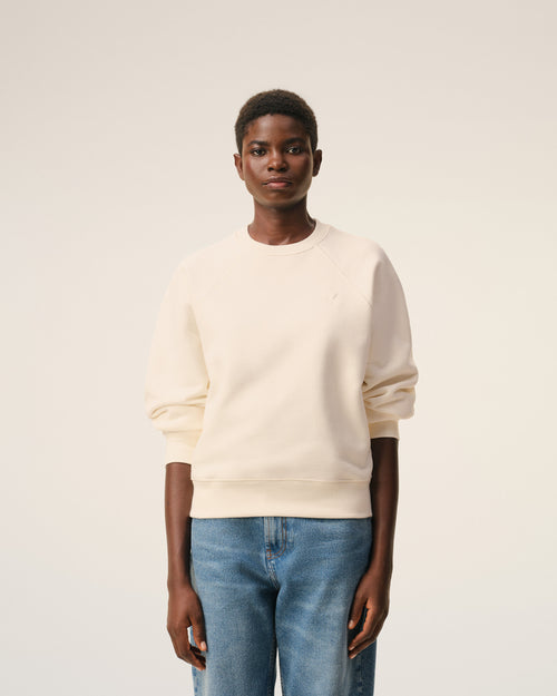 White Cotton Embossed Ami De Coeur Sweatshirt - Woman - 9 - AMI Paris - Ami Paris