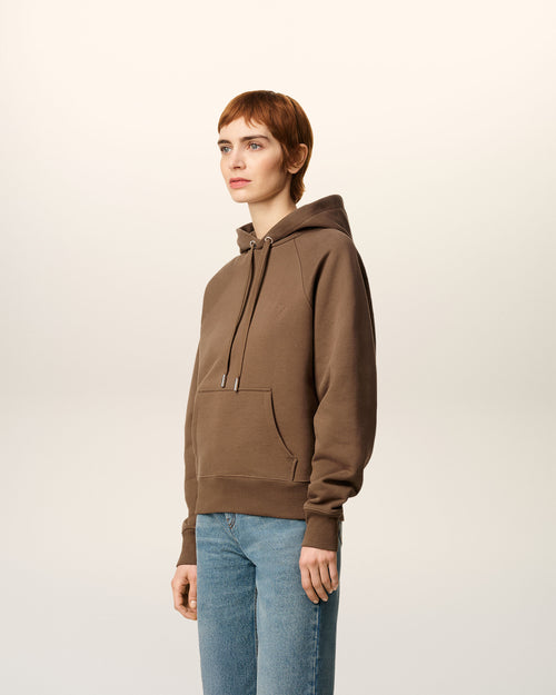 Hoodie Marron Ami De Coeur En Coton - 12 - Ami Paris