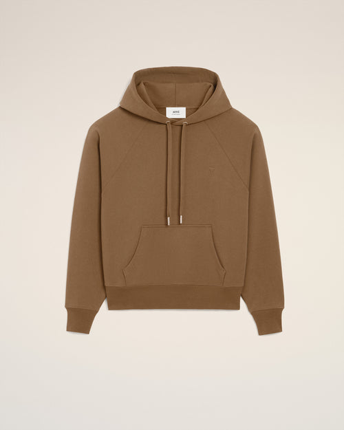                                 Brown Cotton Ami De Coeur Hoodie - 3                             - Ami Paris