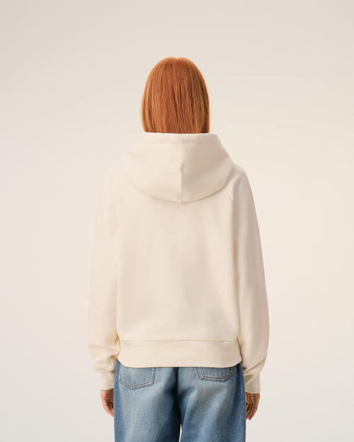 White Cotton Embossed Ami De Coeur Zipped Hoodie - 11 - Ami Paris