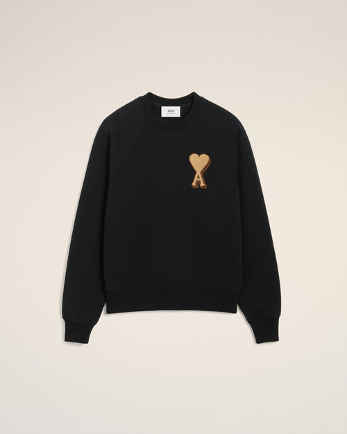                                 Black Cotton Ami De Coeur Sweatshirt - 3                             - Ami Paris