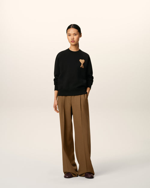                                     Black Cotton Ami De Coeur Sweatshirt - 3                                 - Ami Paris