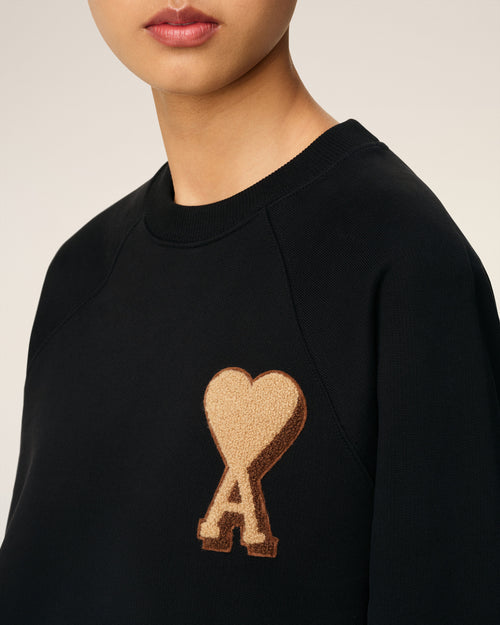 Black Cotton Ami De Coeur Sweatshirt - 10 - Ami Paris