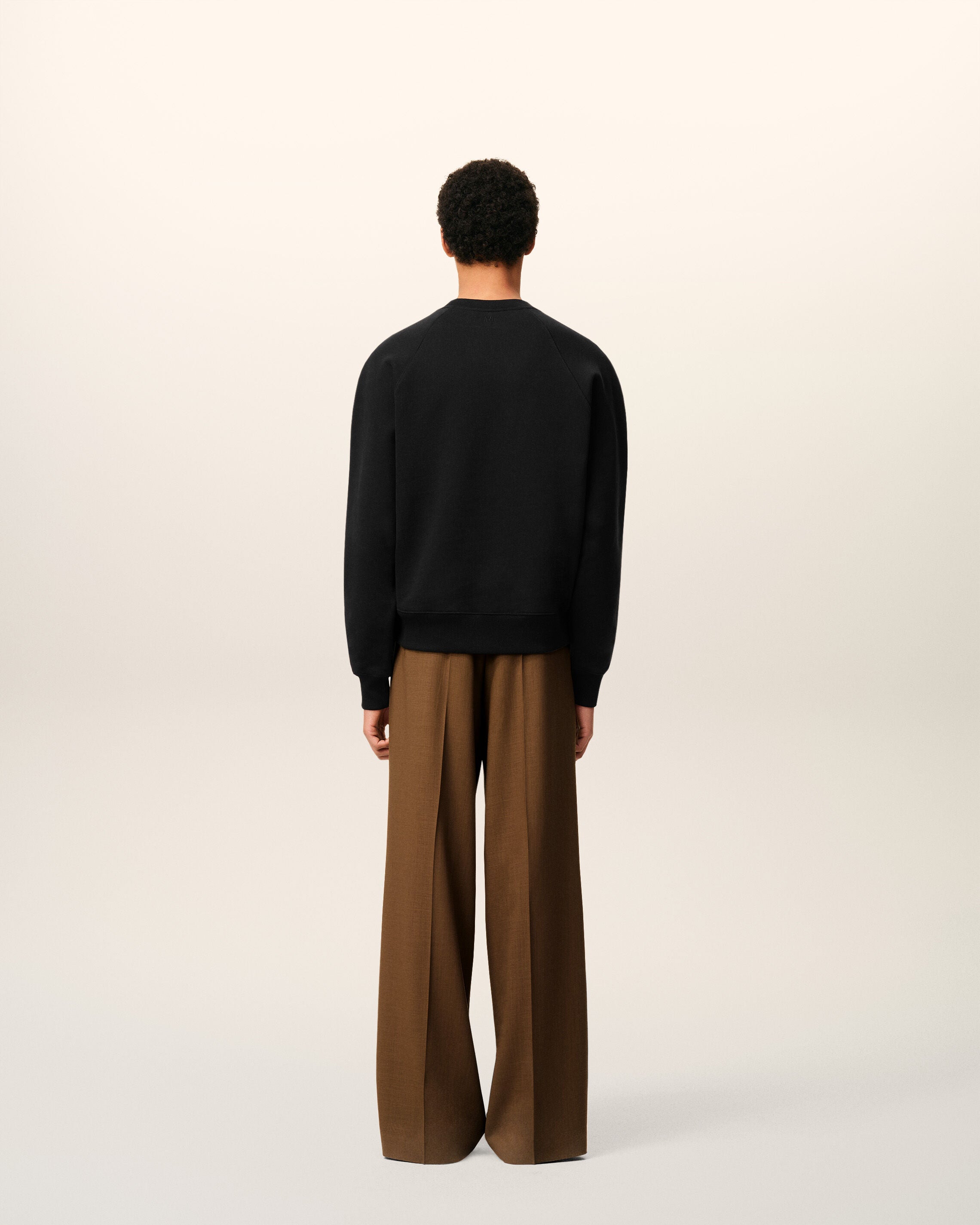 BLACK Black Cotton Ami De Coeur Sweatshirt | AMI PARIS