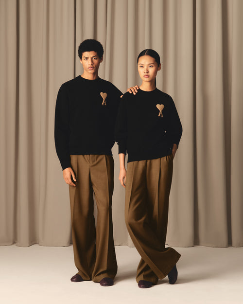 Black Cotton Ami De Coeur Sweatshirt - 13 - Ami Paris