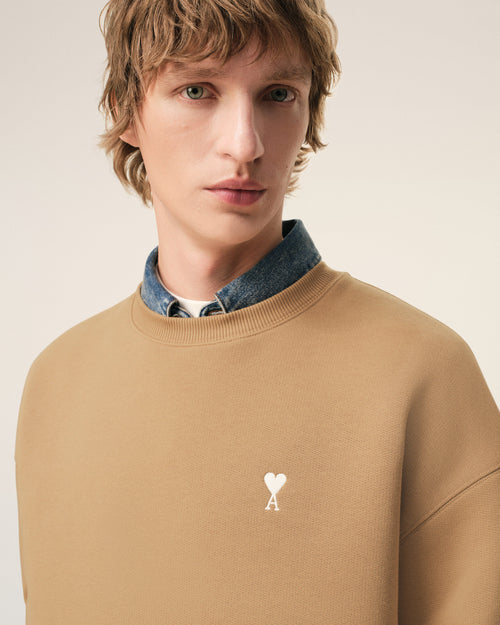 Felpa Ami de Coeur in cotone marrone - 4 - Ami Paris