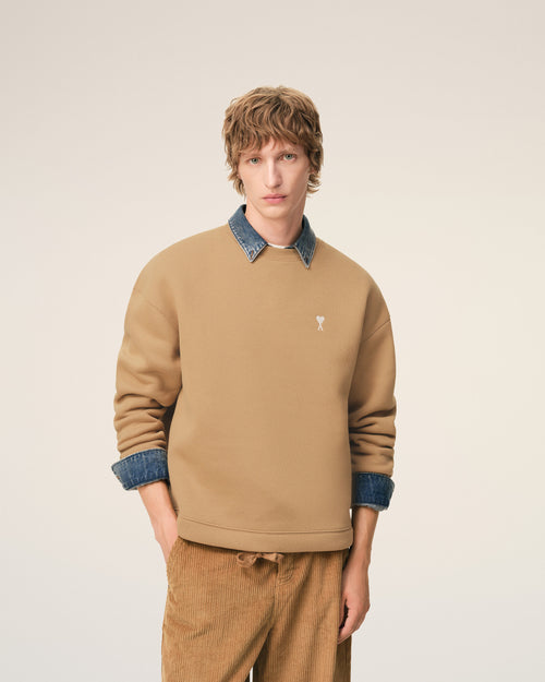 Felpa Ami de Coeur in cotone marrone - 3 - Ami Paris