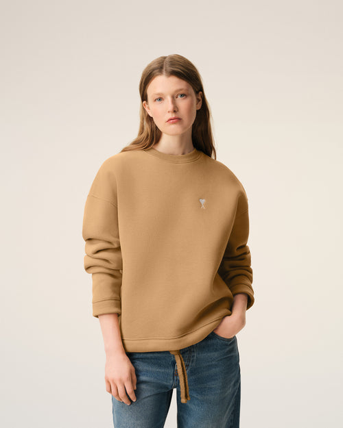 Felpa Ami de Coeur in cotone marrone - 9 - Ami Paris