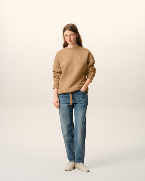                             Brown Cotton Ami De Coeur Sweatshirt - 3                         - Ami Paris