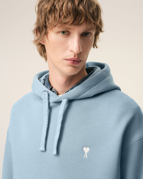 Blue Cotton Ami De Coeur Hoodie - 4 - Ami Paris
