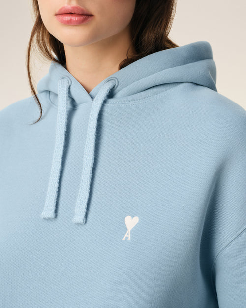 Blue Cotton Ami De Coeur Hoodie - 10 - Ami Paris