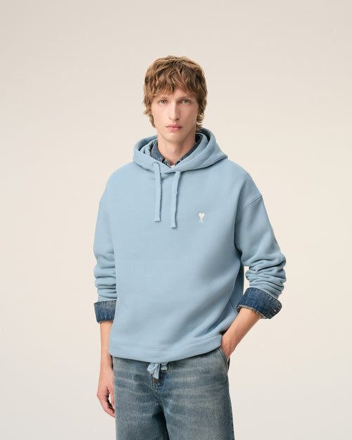 Blue Cotton Ami De Coeur Hoodie - 3 - Ami Paris
