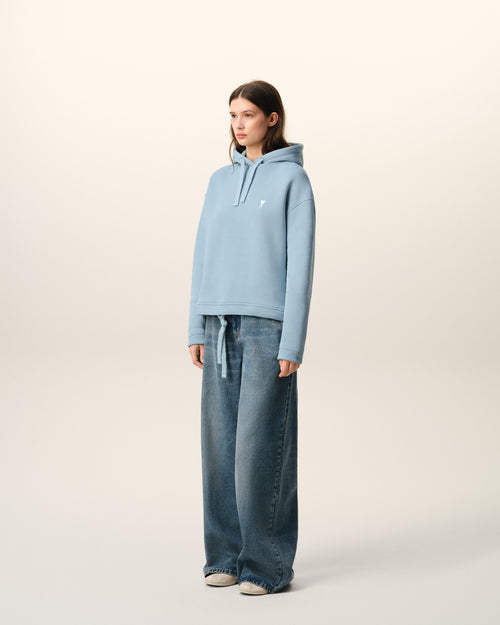 Blue Cotton Ami De Coeur Hoodie - 12 - Ami Paris