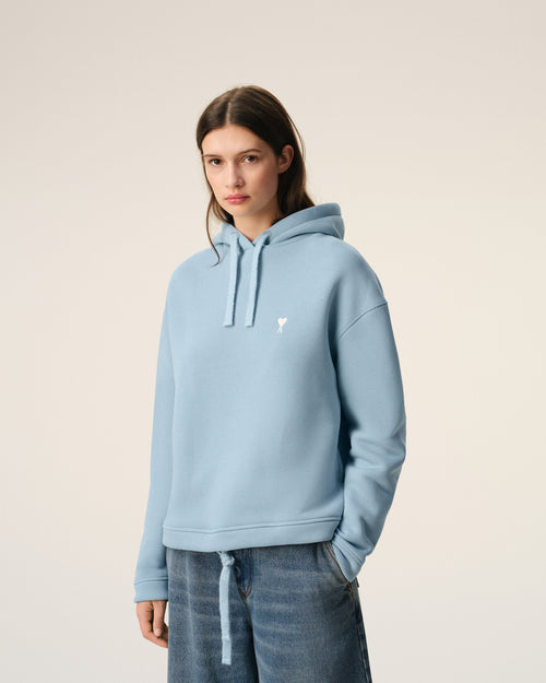 Blue Cotton Ami De Coeur Hoodie - 9 - Ami Paris