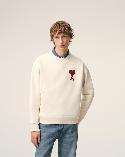 White Cotton Ami De Coeur Sweatshirt - 3 - Ami Paris
