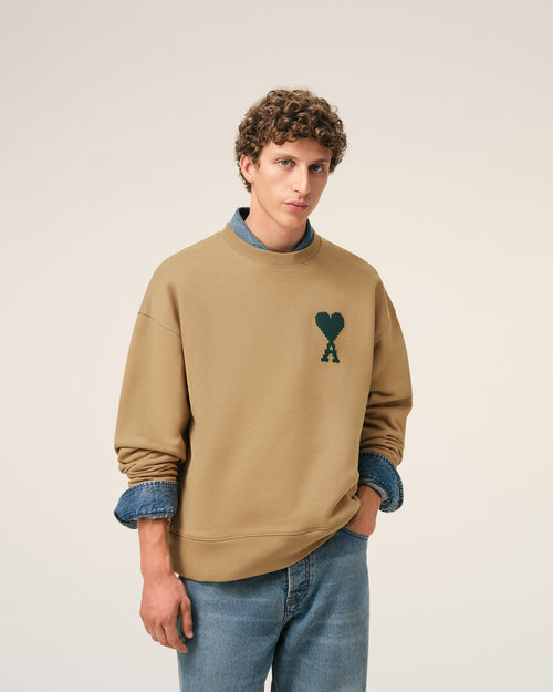 Beige Cotton Ami De Coeur Sweatshirt - 3 - Ami Paris