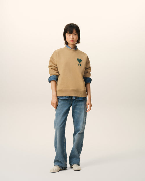                                 Beige Cotton Ami De Coeur Sweatshirt - 3                             - Ami Paris
