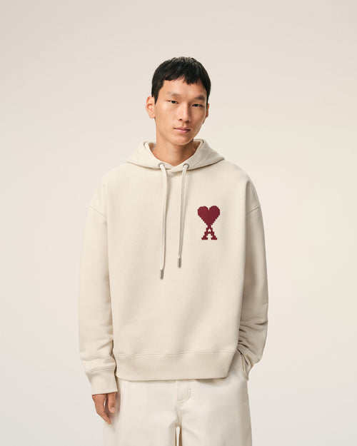 White Cotton Ami De Coeur Hoodie - 3 - Ami Paris