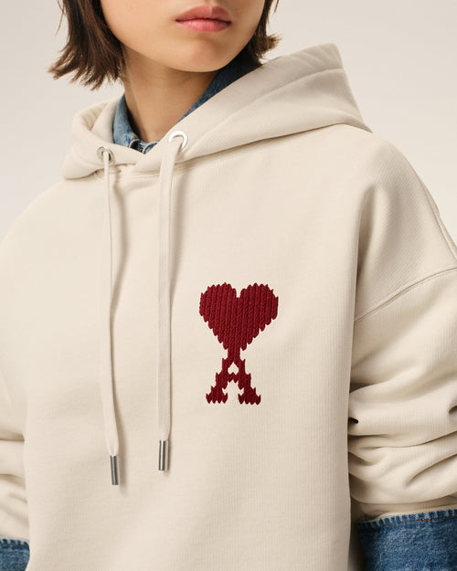 Sudadera con capucha Ami de Cœur de algodón blanco - Mujer - 10 - AMI Paris - Ami Paris