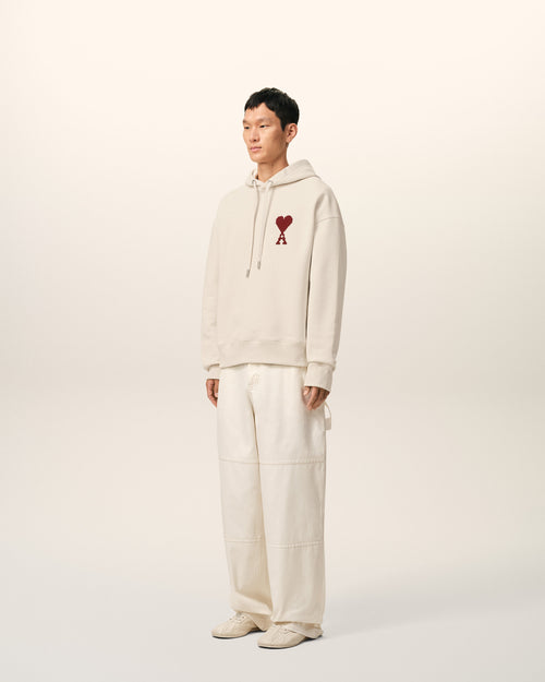 White Cotton Ami De Coeur Hoodie - 6 - Ami Paris