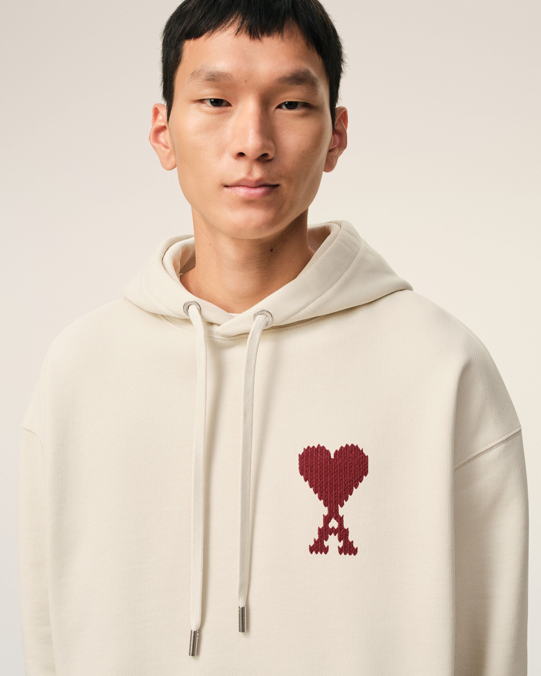 【定番人気】AMI PARIS ハートロゴパーカーM 赤 AMI PARIS (アミパリス) ワンポイント プルオーバー パーカー Ami de