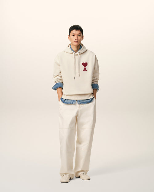 Sudadera con capucha Ami de Cœur de algodón blanco - 1 - Ami Paris