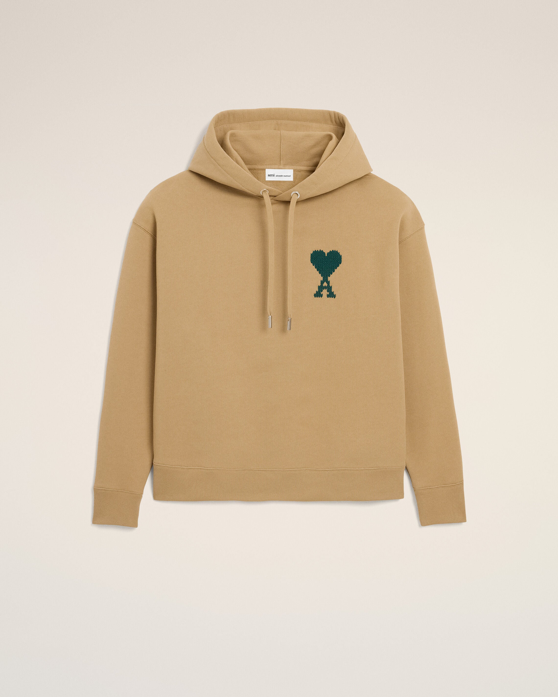 Beige Cotton Ami De Coeur Hoodie - 7