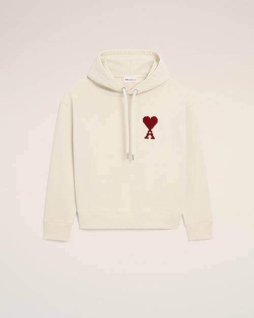 Sudadera con capucha Ami de Cœur de algodón blanco - Mujer - 7 - AMI Paris - Ami Paris