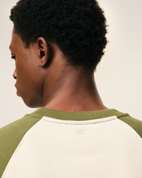 Sweatshirt Blanc Et Vert Ami De Coeur Crochet en Coton - 4 - Ami Paris