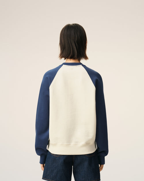White And Blue Cotton Knitted Ami De Coeur Sweatshirt - 11 - Ami Paris