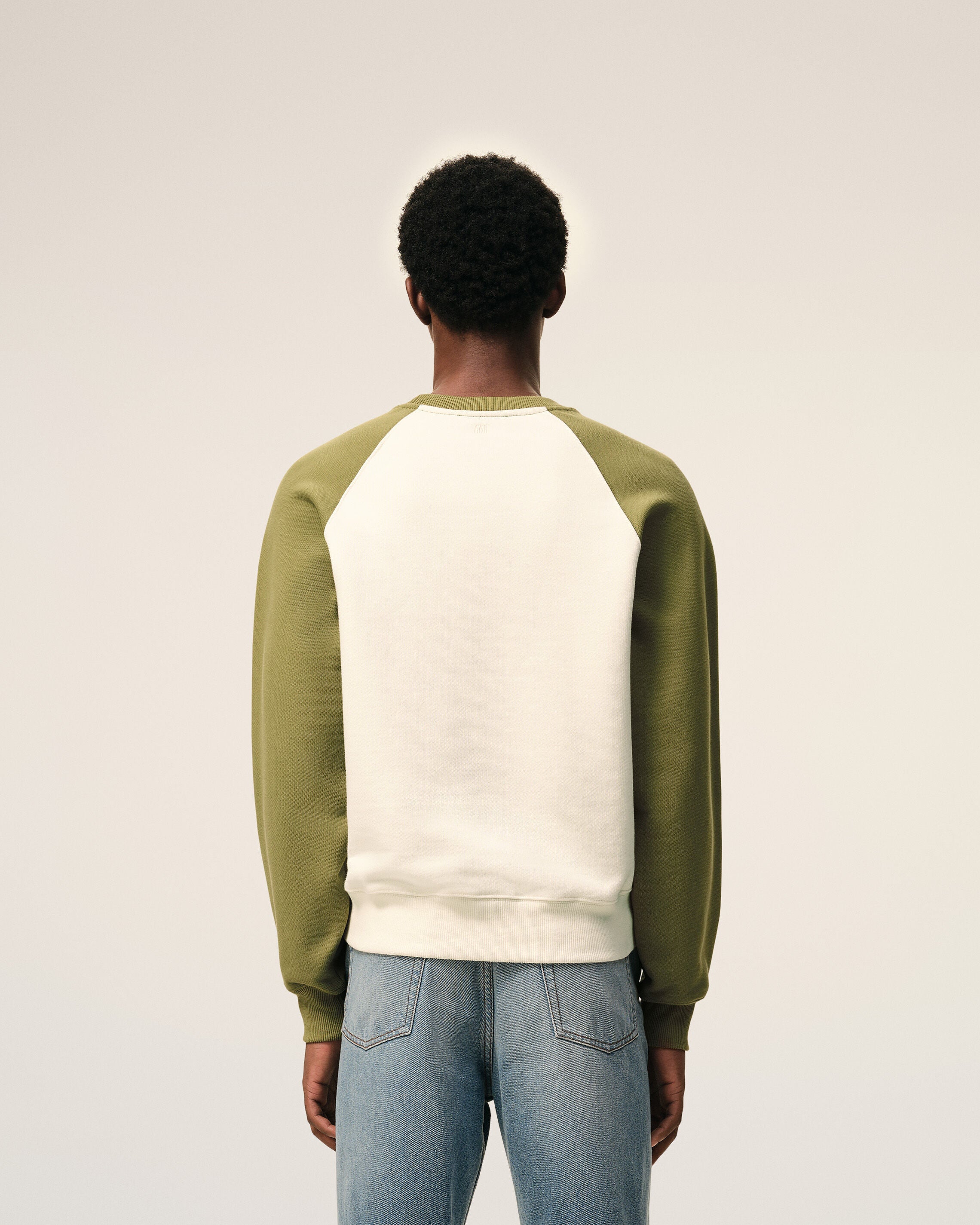 White And Green Cotton Knitted Ami De Coeur Sweatshirt - 5