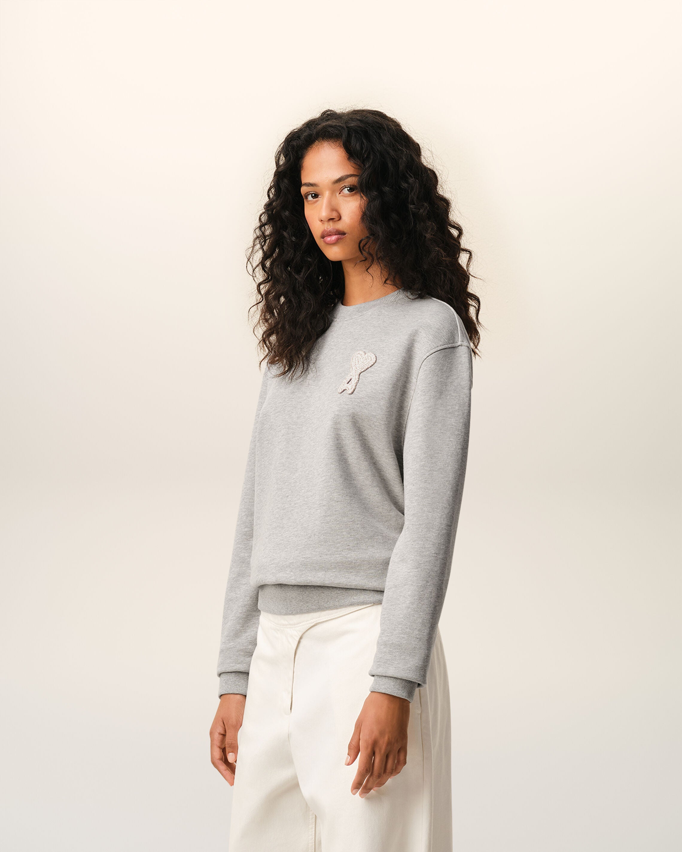 Grey Cotton Knitted Ami De Coeur Sweatshirt - 12
