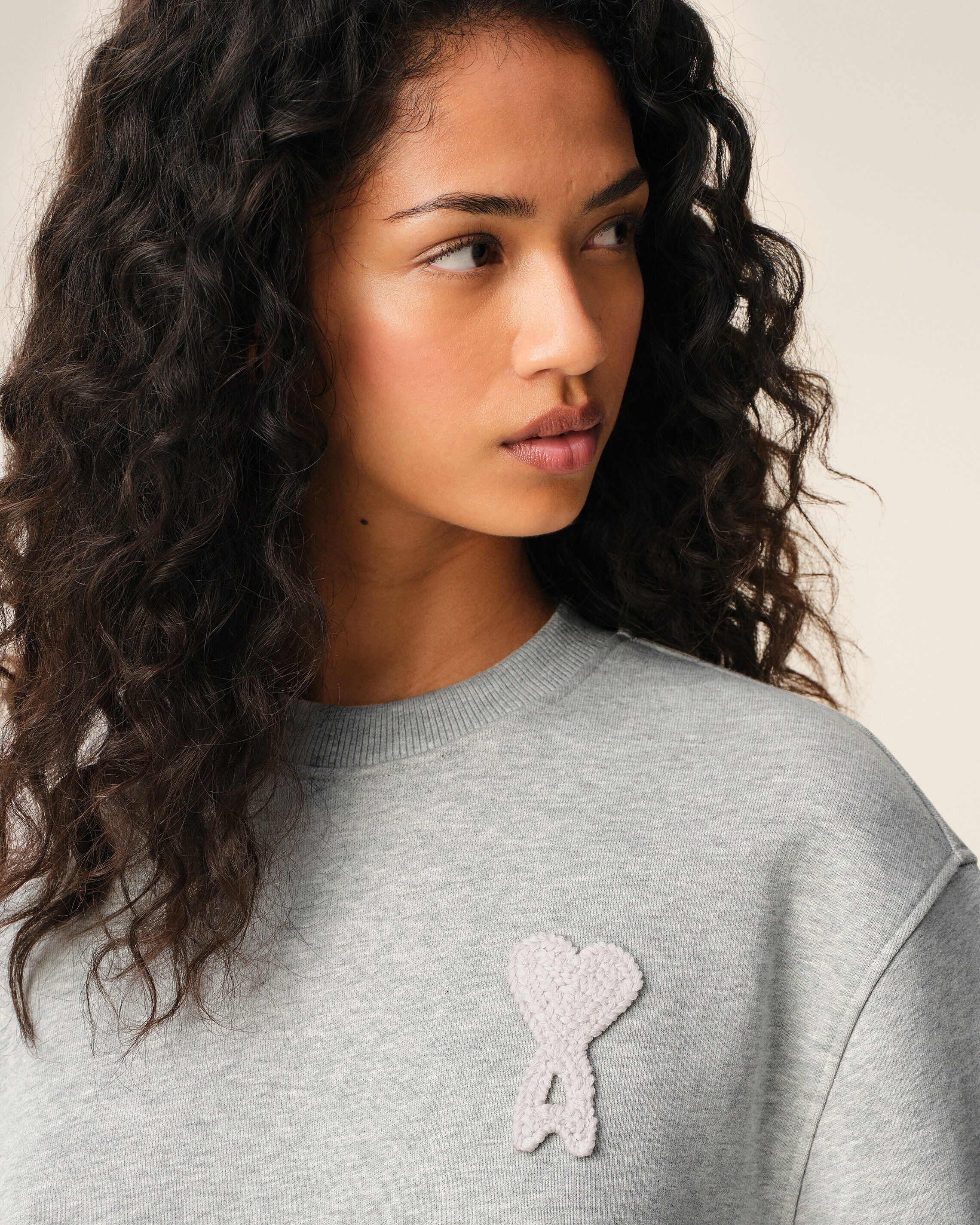 Graues Ami De Coeur Sweatshirt aus Baumwollstrick - 10