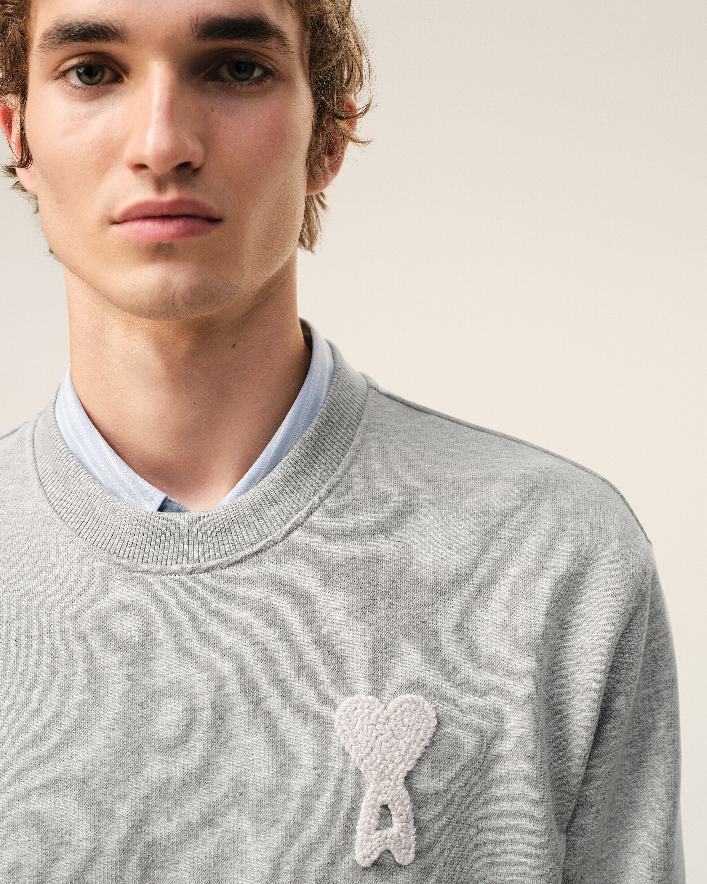 グレーコットンニット Ami De Coeur スウェットシャツ アッシュグレー