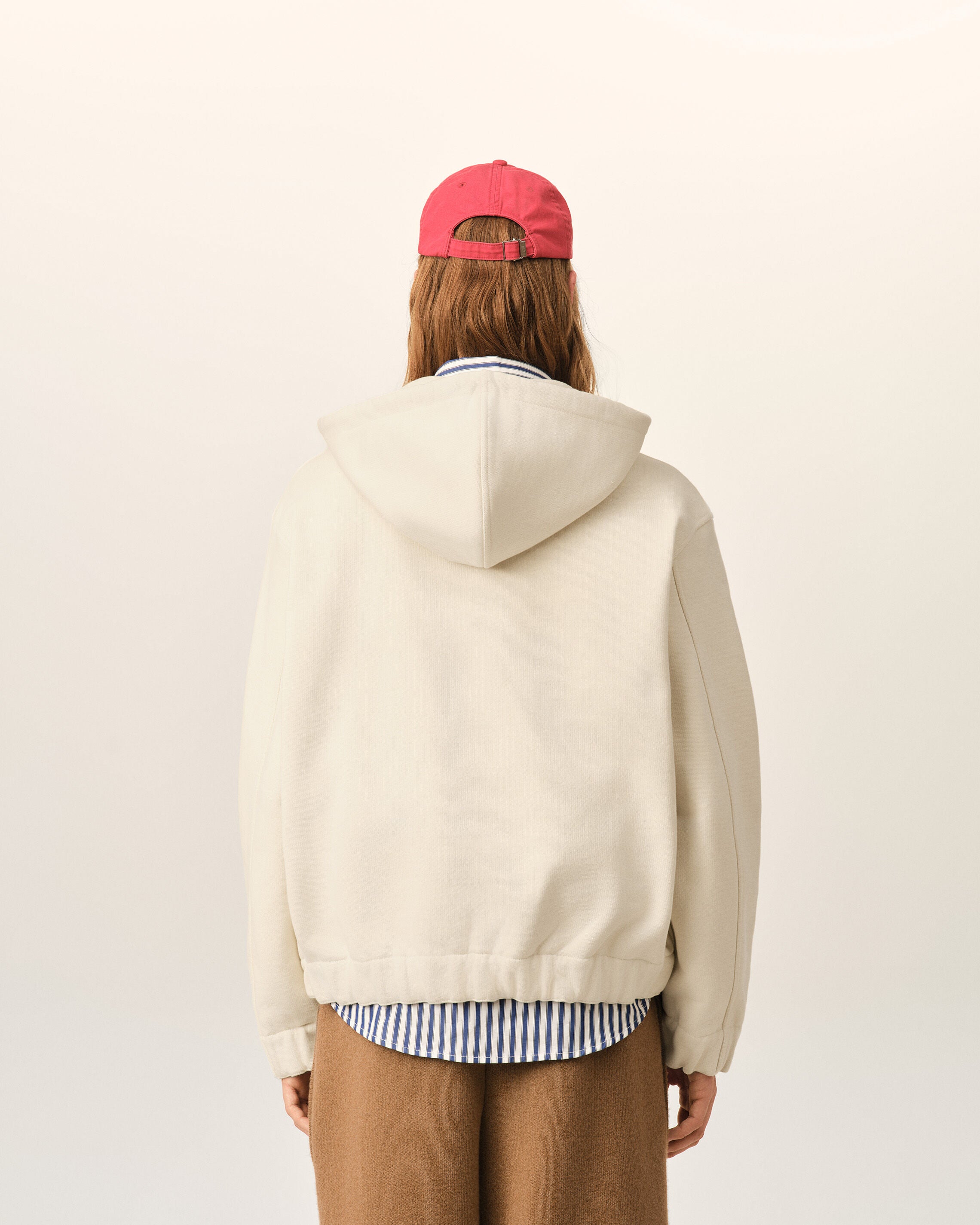 White zipped cotton hoodie with heritage Ami Paris label - 5