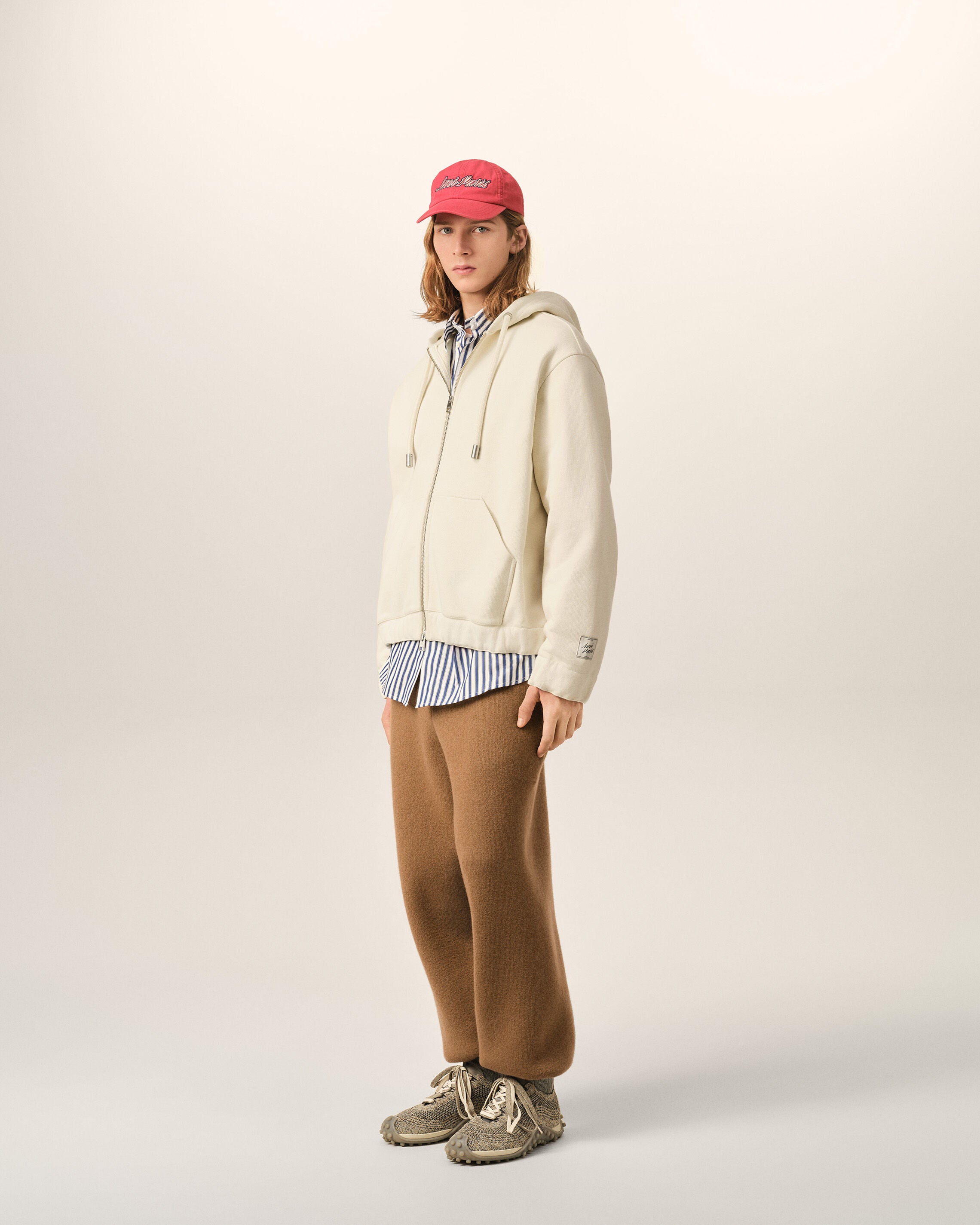 White zipped cotton hoodie with heritage Ami Paris label - 6