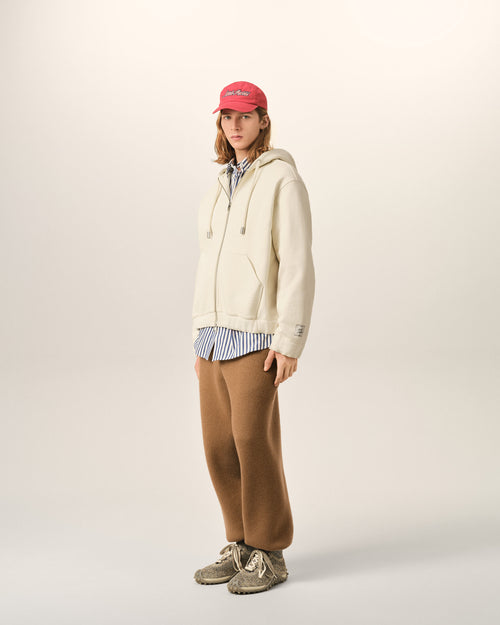 White zipped cotton hoodie with heritage Ami Paris label - Man - 6 - AMI Paris - Ami Paris