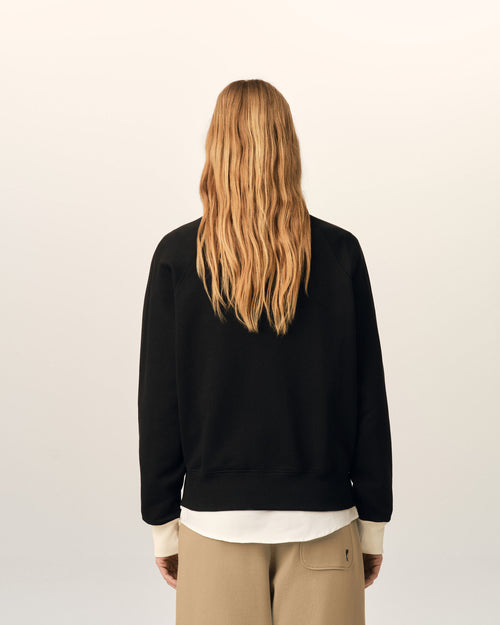 Sweatshirt zippé noir en coton Ami de Coeur - Femme - 11 - AMI Paris - Ami Paris