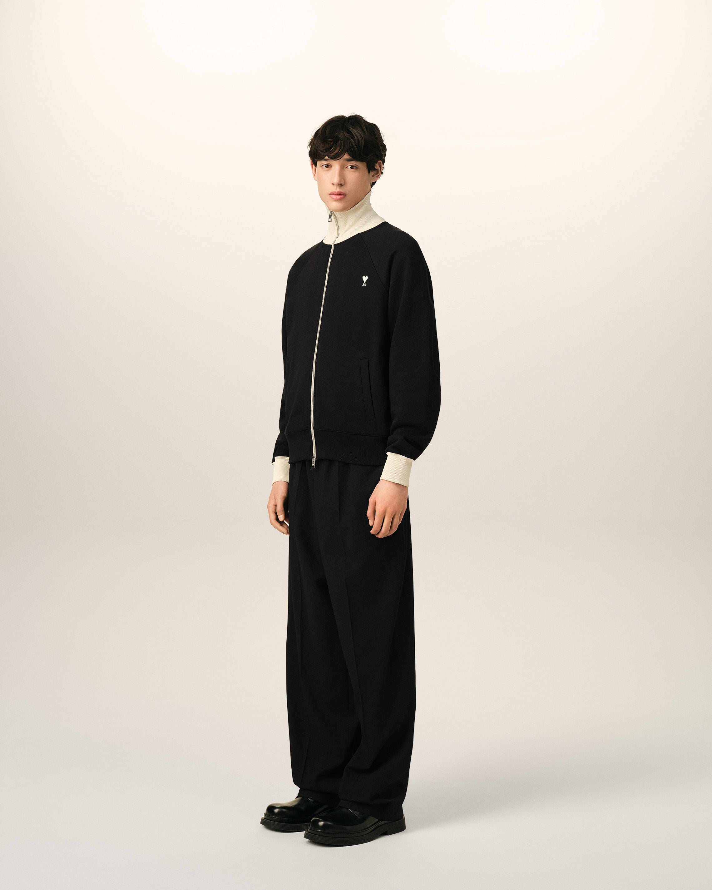 Sweatshirt zippé noir en coton Ami de Coeur - 6
