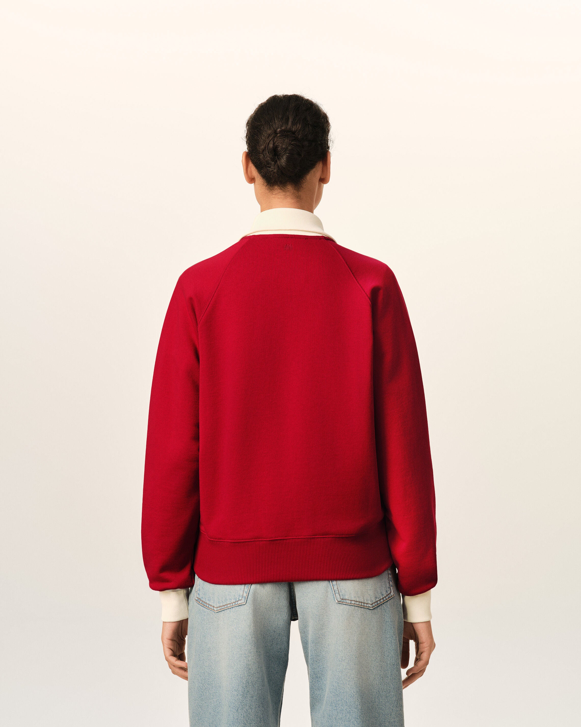 Ami de Coeur Sweatshirt mit Reißverschluss aus roter Baumwolle - 12