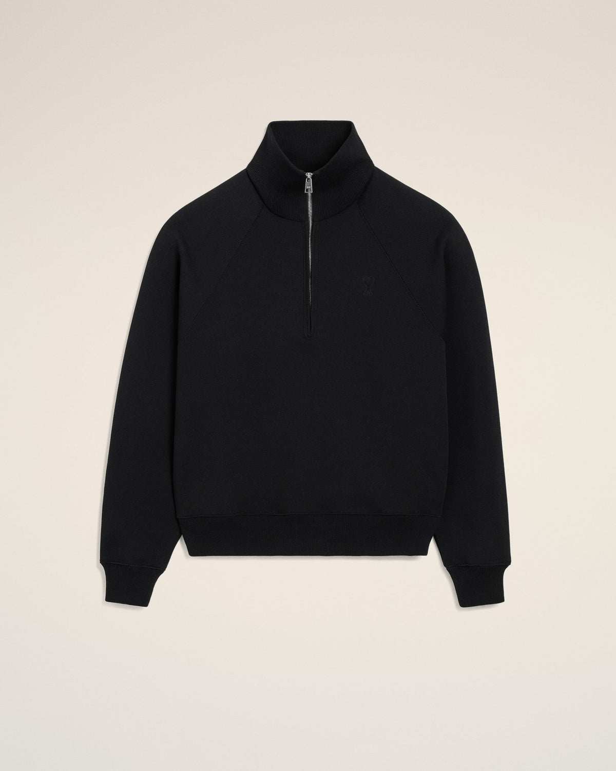 Sudadera con cremallera de algodón negra Ami de Cœur en relieve - 7